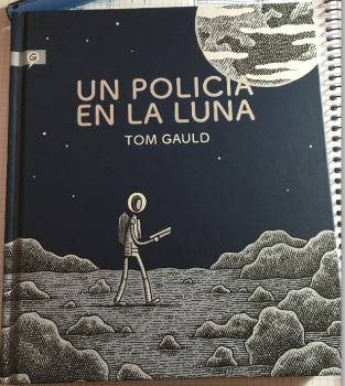 Un policía en la luna, por Tom Gauld