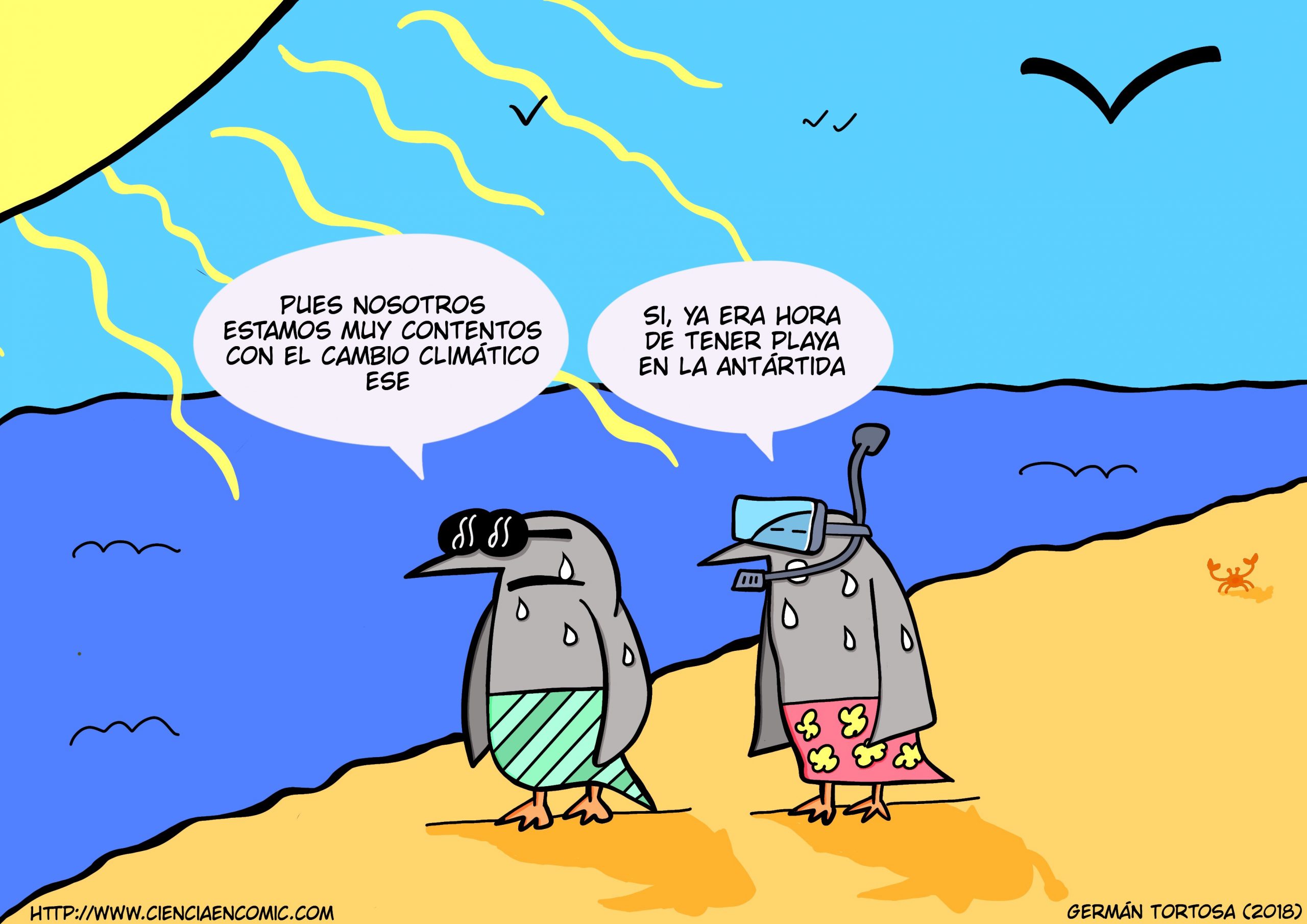 Los pingüinos quieren playa