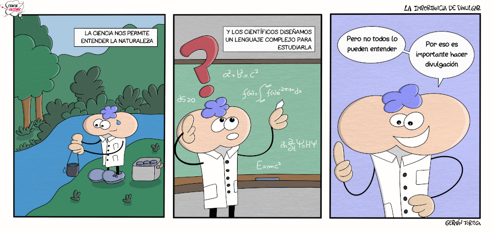 La importancia de divulgar. Episodio 3 del webcómic Ciencia en Cómic